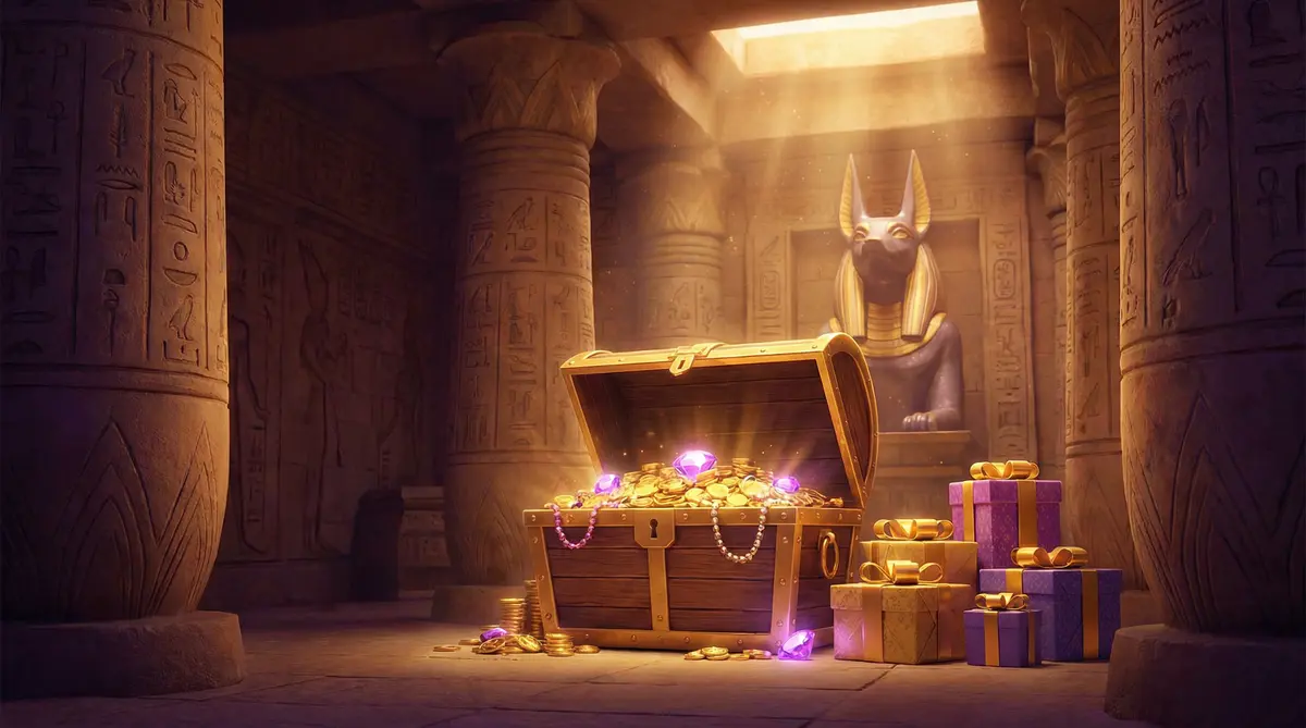 Baú de tesouros com bônus e promoções do luvabet